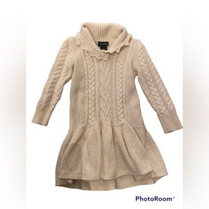 Ralph Lauren Cream Toddler Girl Sweater Dress